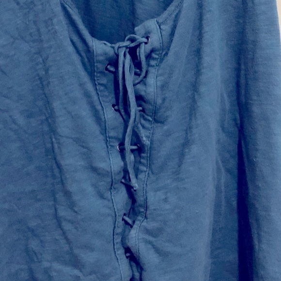 Elizabeth & James “Frances” Lace Up Top,, Blue, Medium, EUC - Picture 4 of 8